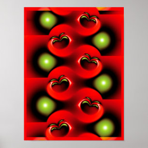 Affiche Motif fractal de vague de pomme interdite