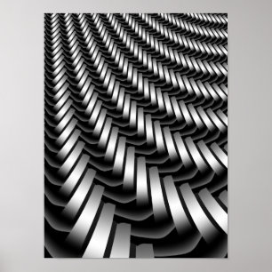 Affiche Motif fractal métallique