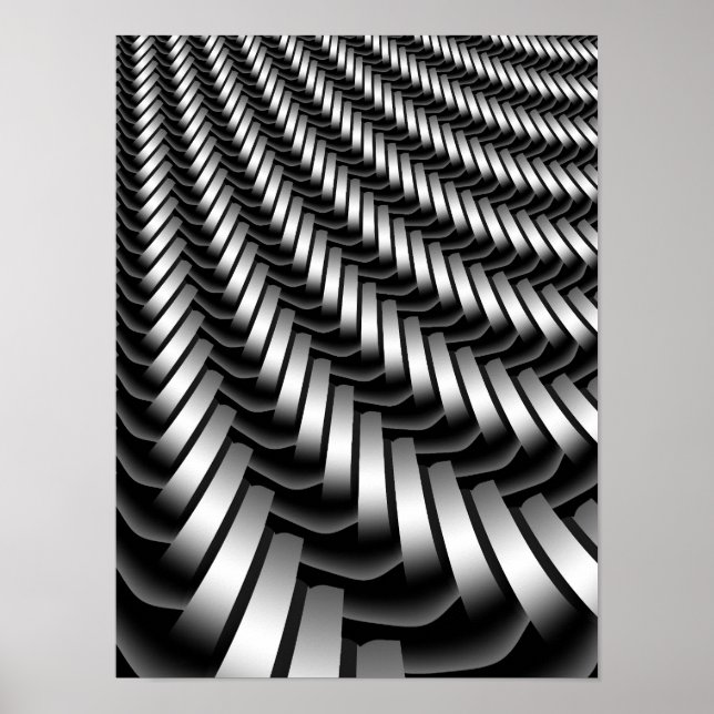 Affiche Motif fractal métallique (Devant)