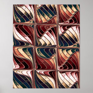 Affiche Motif fractal ondulé