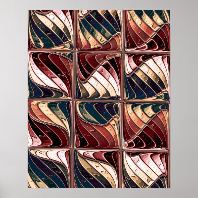 Affiche Motif fractal ondulé  (Devant)