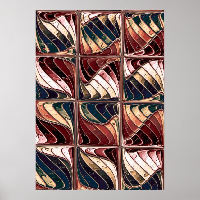 Affiche Motif fractal ondulé  (Devant)