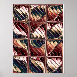 Affiche Motif fractal ondulé 