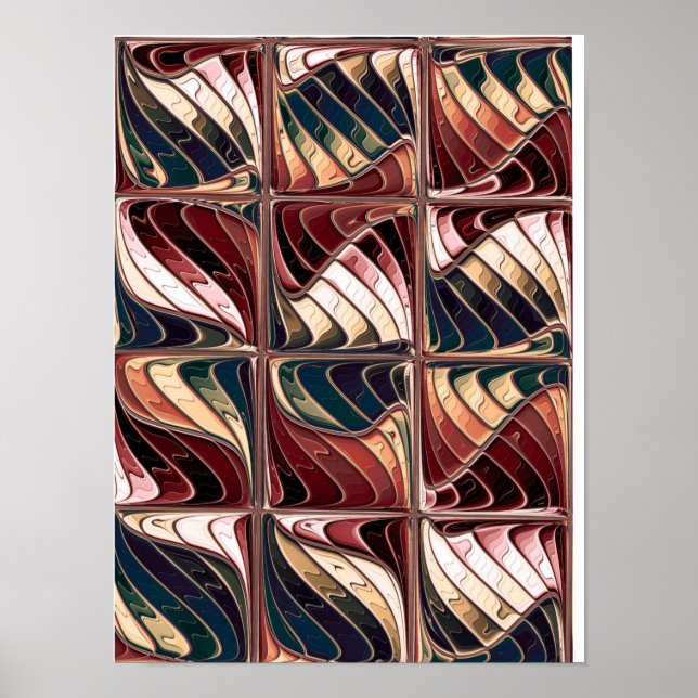 Affiche Motif fractal ondulé  (Devant)