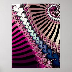 Affiche Motif fractal rayé