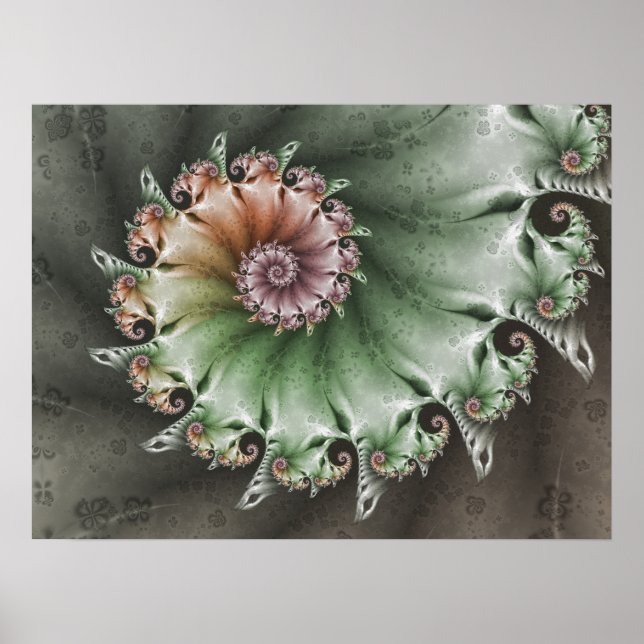 Affiche Motif fractal shabby chic (Devant)