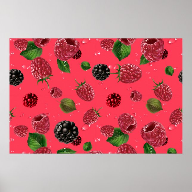 Affiche Motif framboise (Devant)