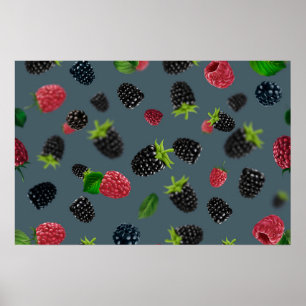 Affiche Motif framboise 2