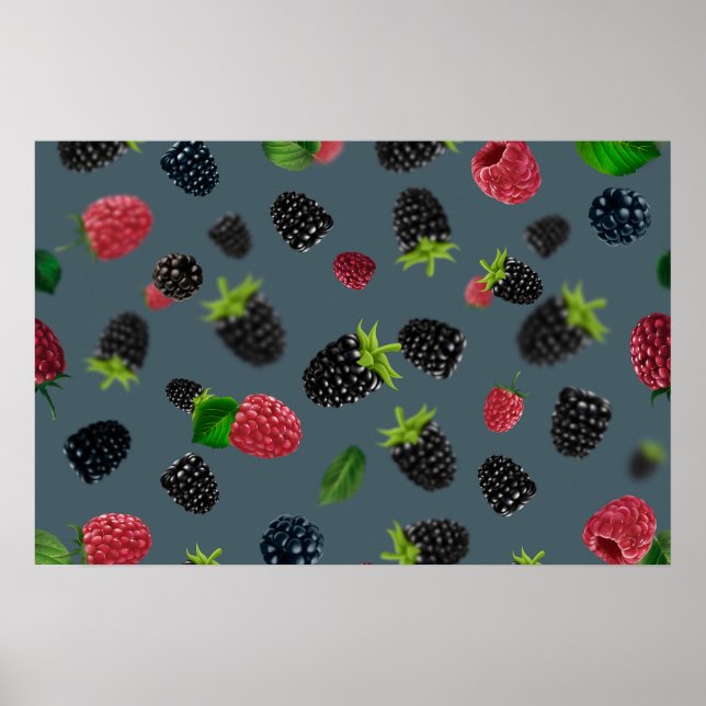 Affiche Motif framboise 2 (Devant)