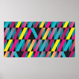 Affiche Motif géométrique à ruban abstrait coloré