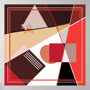 Affiche motif géométrique Abstrait, foulard à soie desi