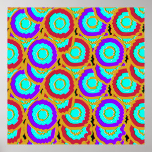 Affiche Motif géométrique algorithmique coloré.