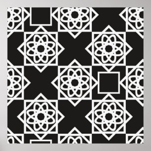 Affiche Motif géométrique arabe. Décor d'art. Islam. Fleur