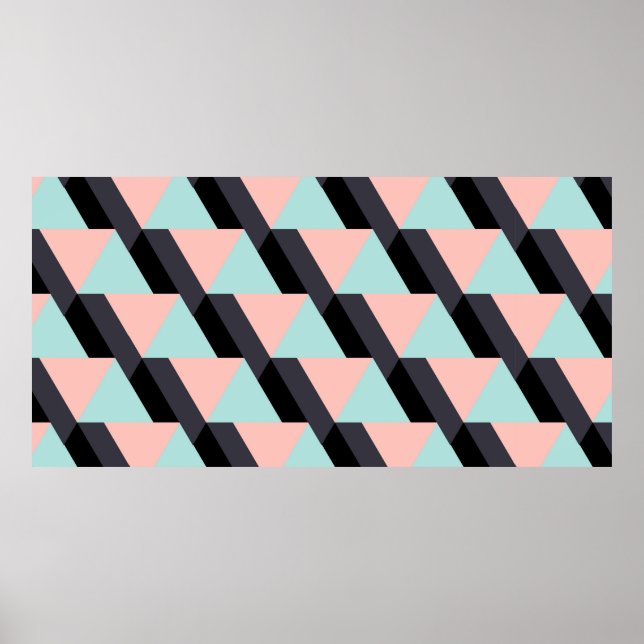 Affiche Motif géométrique aux couleurs pastel (Devant)