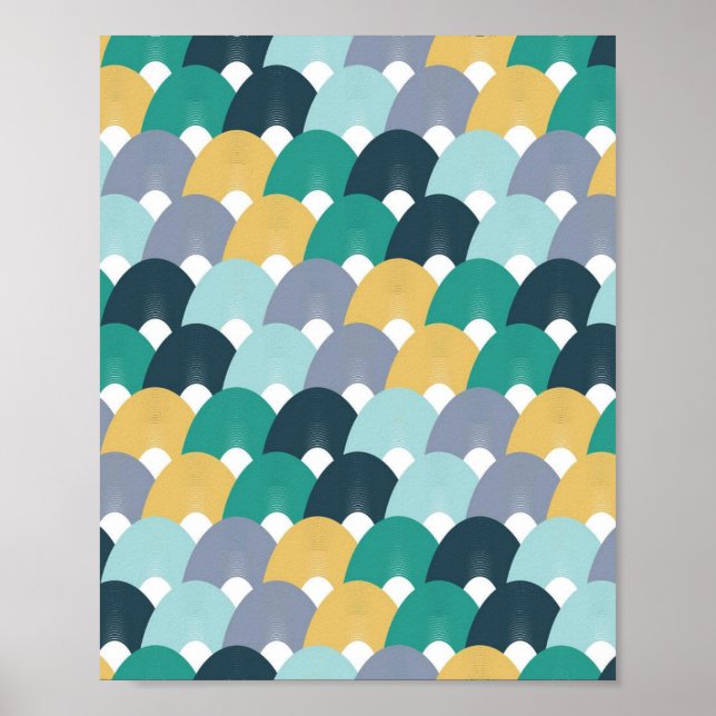 Affiche Motif Géométrique Coloré  (Devant)