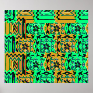 Affiche Motif géométrique coloré avec erreur d'affichage 