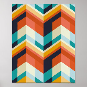 Affiche Motif géométrique coloré Chevron