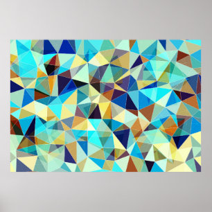 Affiche Motif géométrique coloré, fond triangles,