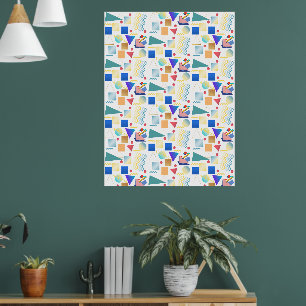 Affiche Motif géométrique coloré vintage des années 70