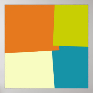 Affiche Motif géométrique couleur rétro