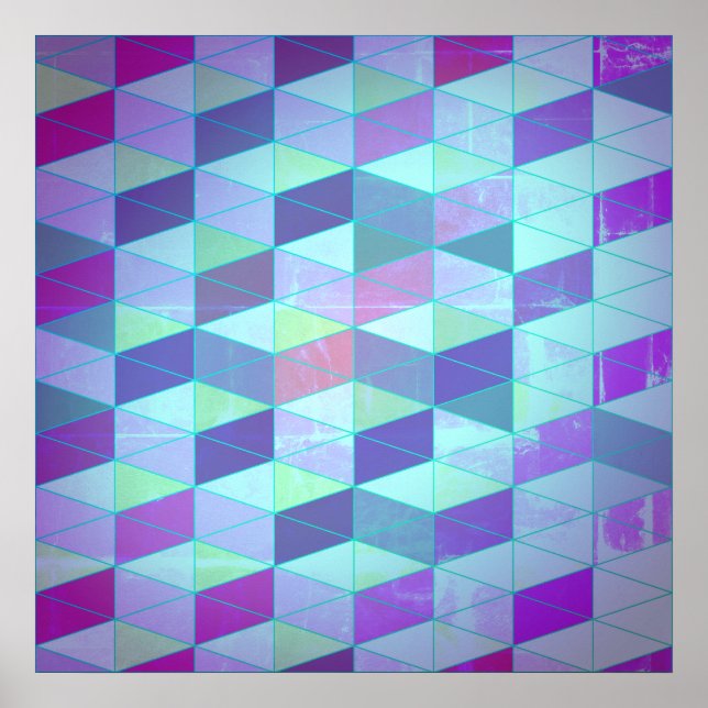 Affiche Motif géométrique Cubes en Triangles (Devant)