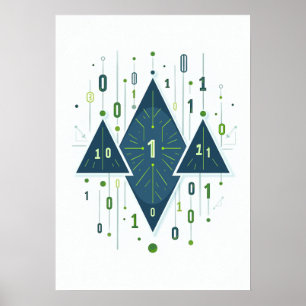 Affiche Motif géométrique de code binaire pour les program