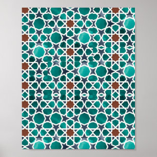 Affiche Motif géométrique de l'art marocain