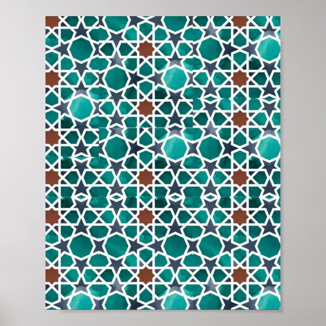 Affiche Motif géométrique de l'art marocain (Devant)