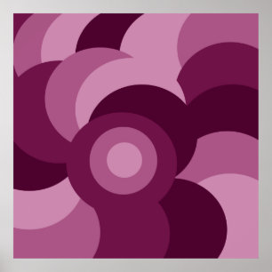Affiche motif géométrique des cercles rose et violet