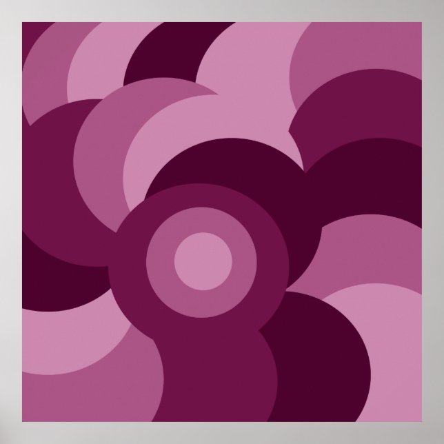 Affiche motif géométrique des cercles rose et violet (Devant)