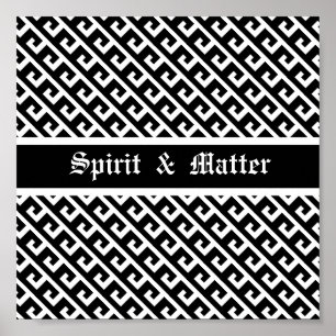 Affiche Motif géométrique élégant noir et blanc