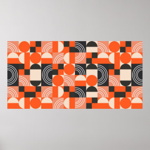 Affiche Motif géométrique en blocs de couleurs vives. 