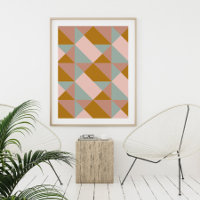 Motif géométrique en couleur Earthy Pastel