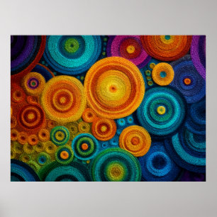 Affiche Motif géométrique en spirale abstraite colorée