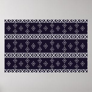 Affiche motif géométrique ethnique Abstrait Design bleu ar