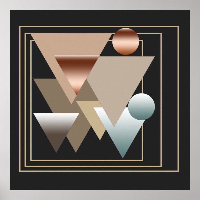 Affiche motif géométrique moderniste abstrait (Devant)