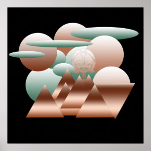 Affiche motif géométrique moderniste abstrait