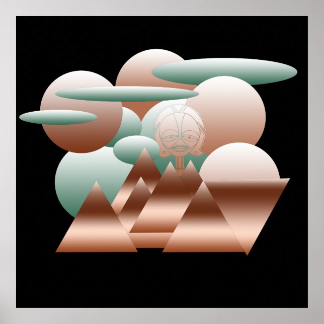 Affiche motif géométrique moderniste abstrait (Devant)