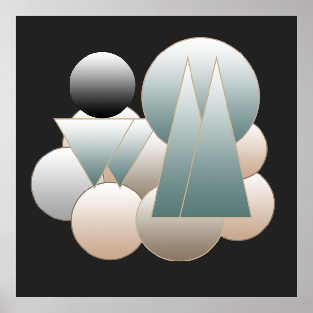 Affiche motif géométrique moderniste abstrait (Devant)