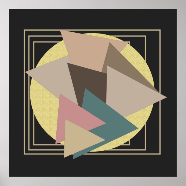 Affiche motif géométrique moderniste abstrait (Devant)