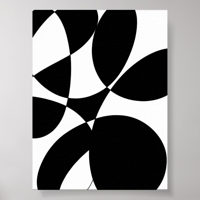 Affiche Motif géométrique noir et blanc Abstrait (Devant)