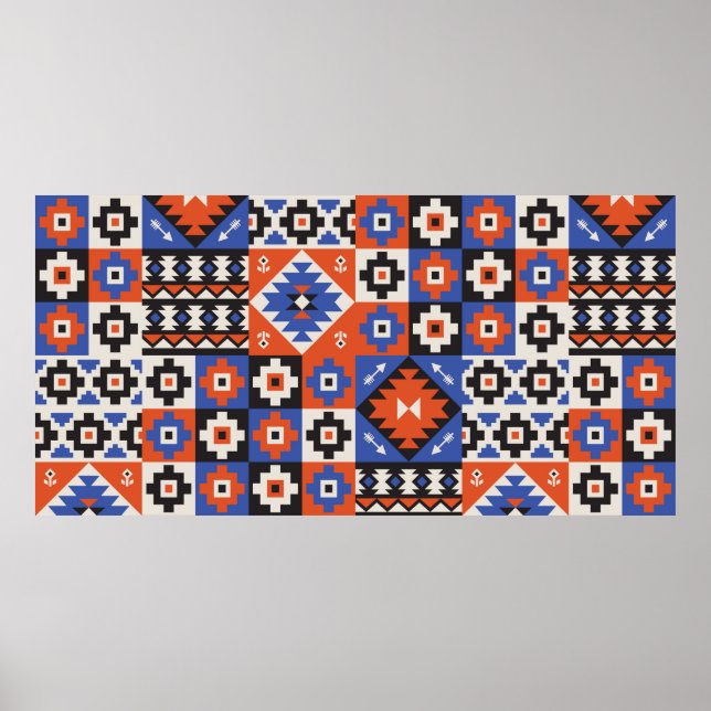 Affiche Motif géométrique oriental sans couture. Conceptio (Devant)