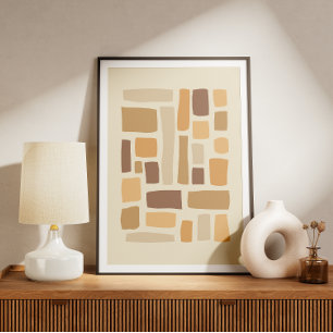 Affiche Motif géométrique rétro avec rectangles