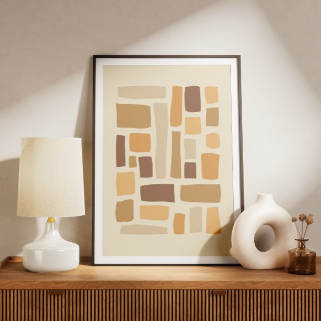Affiche Motif géométrique rétro avec rectangles (Créateur téléchargé)