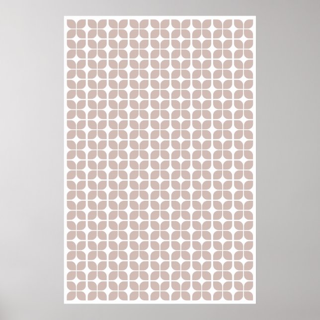 Affiche Motif géométrique rétro Beige (Devant)