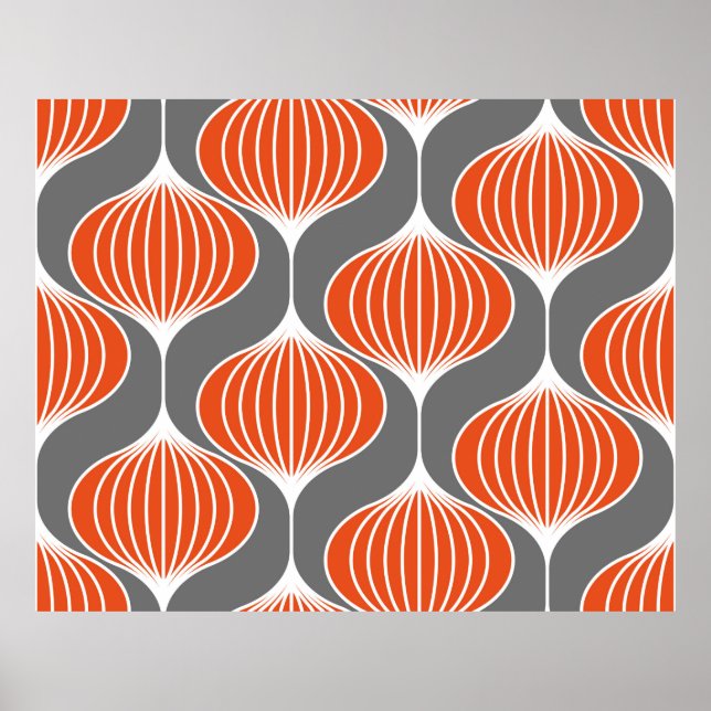Affiche Motif géométrique sans couture avec des lignes ond (Devant)