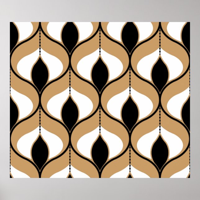 Affiche Motif géométrique sans couture avec des lignes ond (Devant)