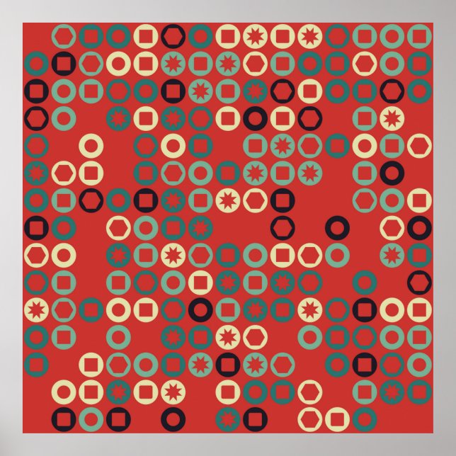 Affiche Motif géométrique sans couture avec éléments color (Devant)