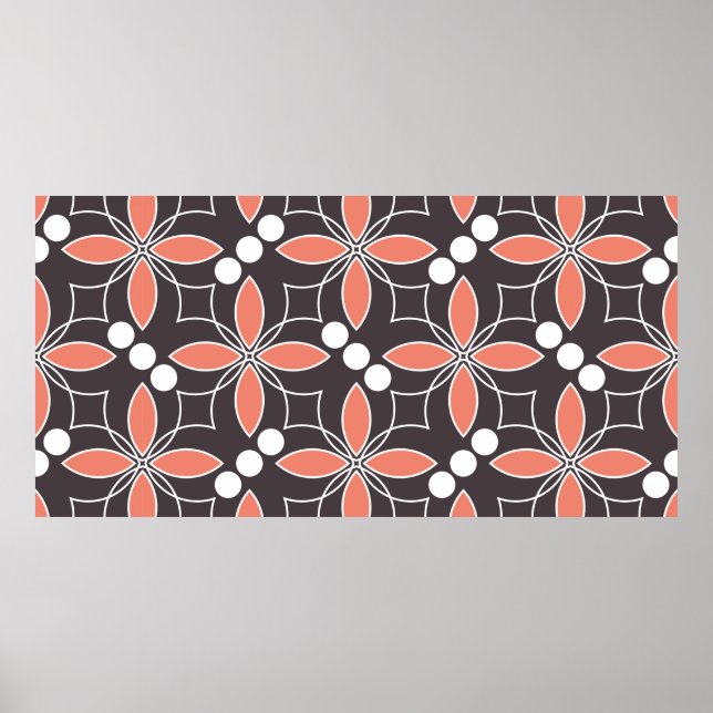 Affiche Motif géométrique sans couture avec fleurs. art. (Devant)