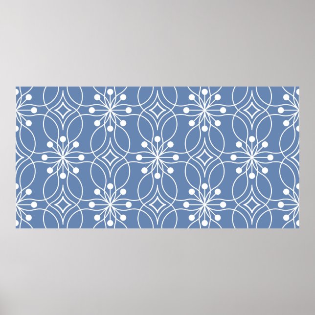 Affiche Motif géométrique sans couture avec lignes ondulée (Devant)